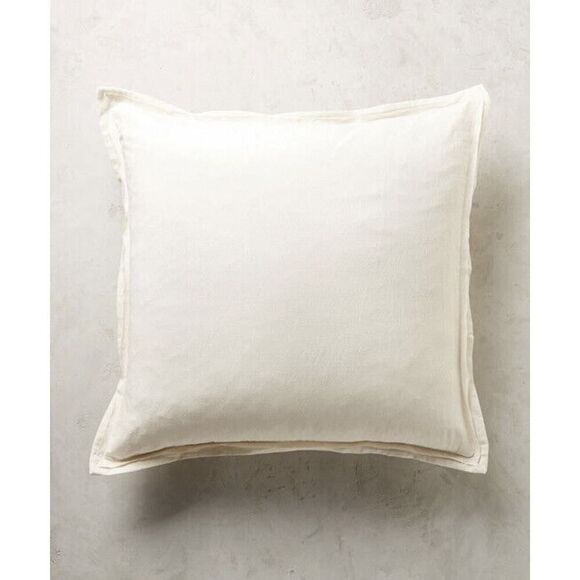 Anthropologie Relaxed Linen Cotton Euro Sham Cream 26 inches - Picture 1 of 4